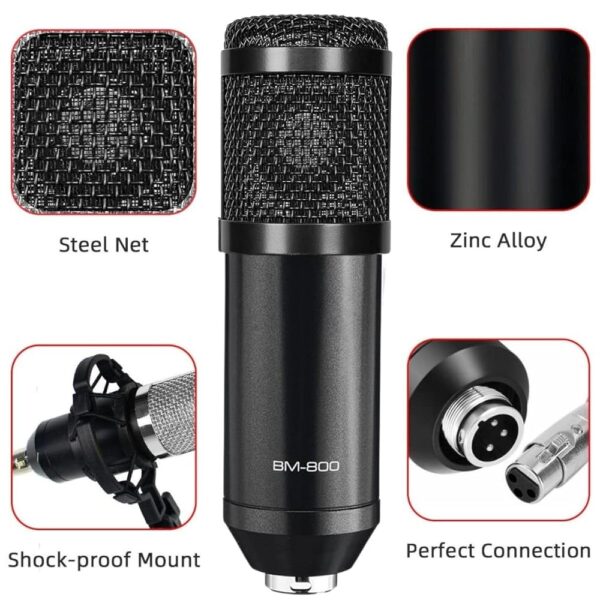 Professional Condenser Microphone with F11 Sound Card - Image 4