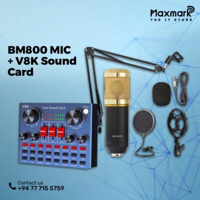 Professional Condenser Microphone with V8K Sound Card