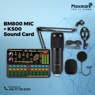 Professional Condenser Microphone with K500 Sound Card