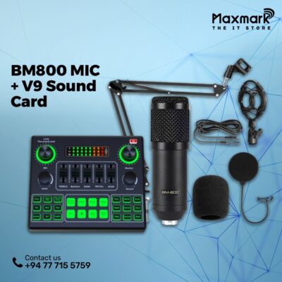 Professional Condenser Microphone with V9 Sound Card