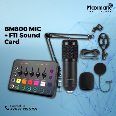 Professional Condenser Microphone with F11 Sound Card